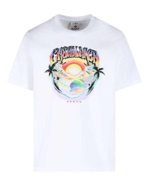 Casablanca White Casa Airspray Cotton T-Shirt for men