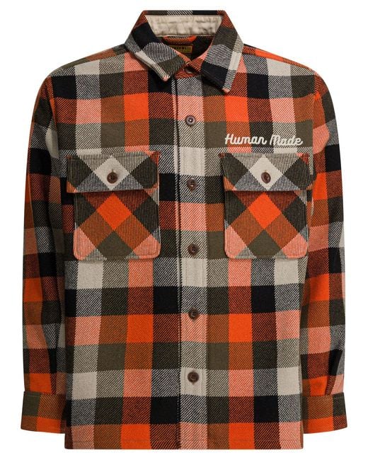 Human Made Wool Overshirt Jacket Jackets And Coats Orange for men