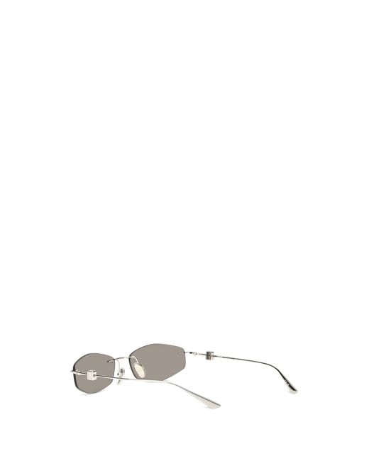 Balenciaga White Geometric Oval Sunglasses for men