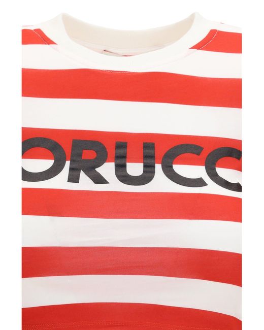 Fiorucci Red Striped T-Shirt With Logo
