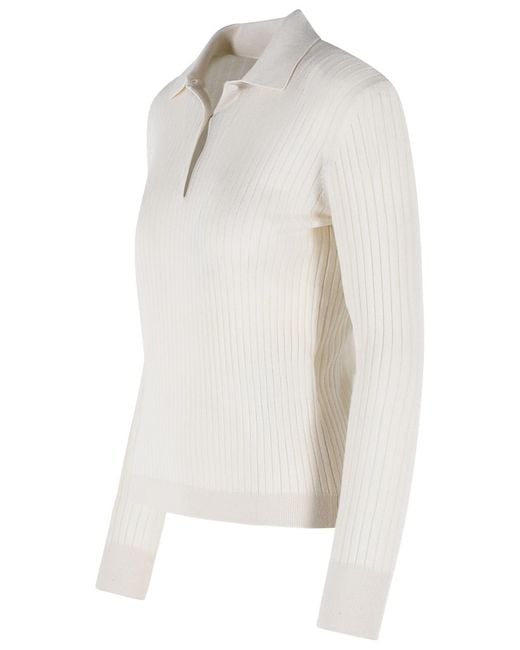Max Mara White 'Gitano' Ivory Cashmere And Silk Sweater