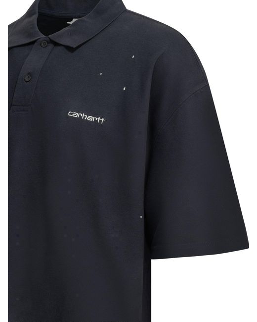 Carhartt Blue "Painter" Polo Shirt With Buttons for men