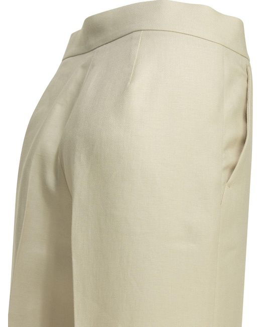 Max Mara Natural Tailored Linen Pants