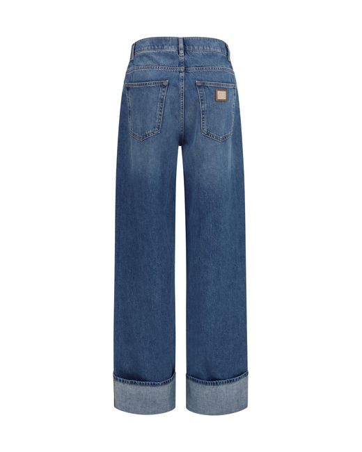 Dolce & Gabbana Blue Dolce & Gabbana Straight-Leg Five-Pocket Jeans