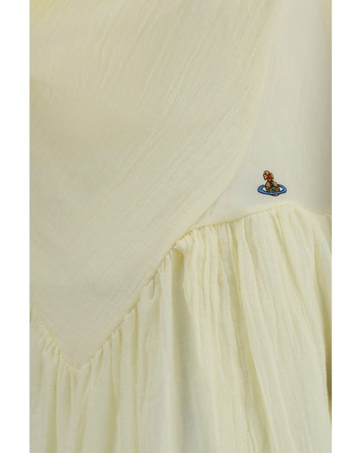 Vivienne Westwood White Sunday Draped Tiered Dress