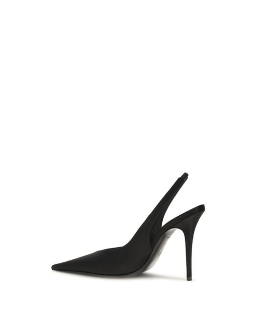 AMINA MUADDI Black Anok Satin Slingback Pumps