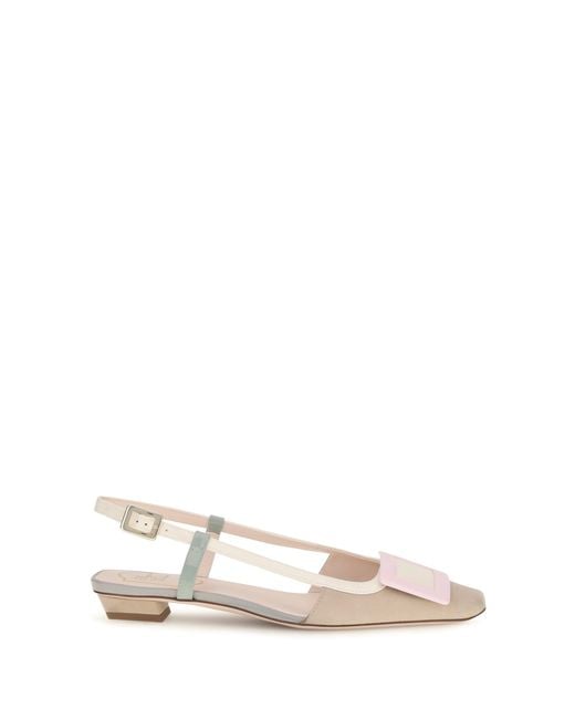 Roger Vivier White Slingback Suede Ballerinas Belle Vivier