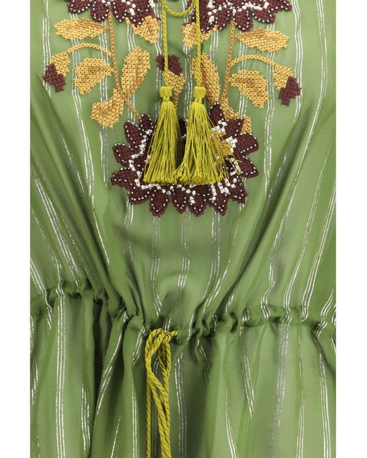 Valentino Green Lurex Silk Shirt