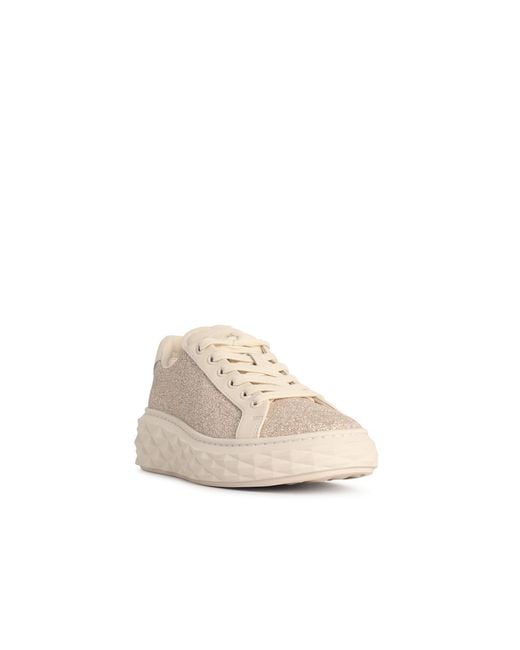Jimmy Choo Natural Diamond Light Maxi Leather Sneakers