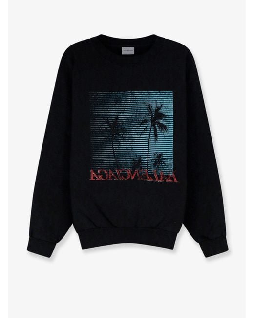 Balenciaga Black Cotton Sweatshirt for men