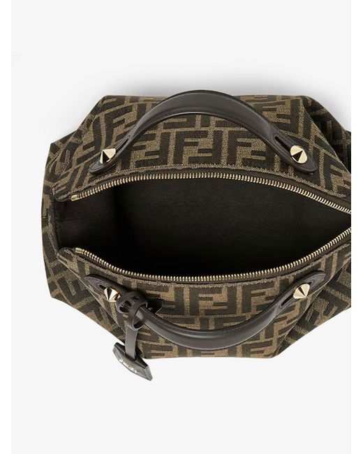 Fendi White By The Way Soft Medium Ff Jacquard Fabric And Leather