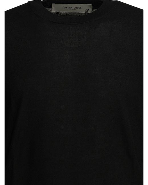 Golden Goose Deluxe Brand Black Wool Crew Neck Sweater for men
