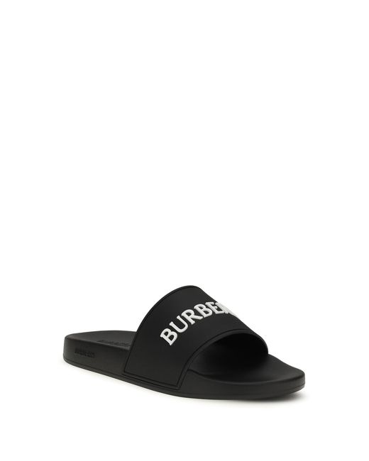 Burberry Black Logo Slippers