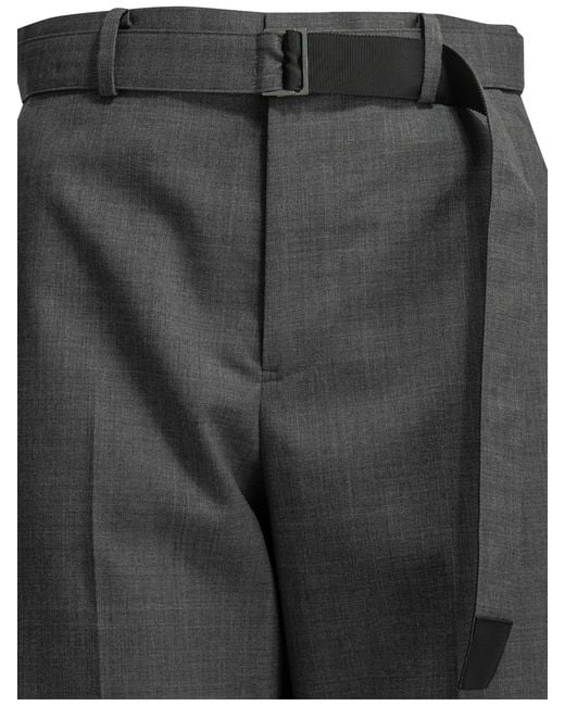 Sacai Gray Tailored Wool Pants