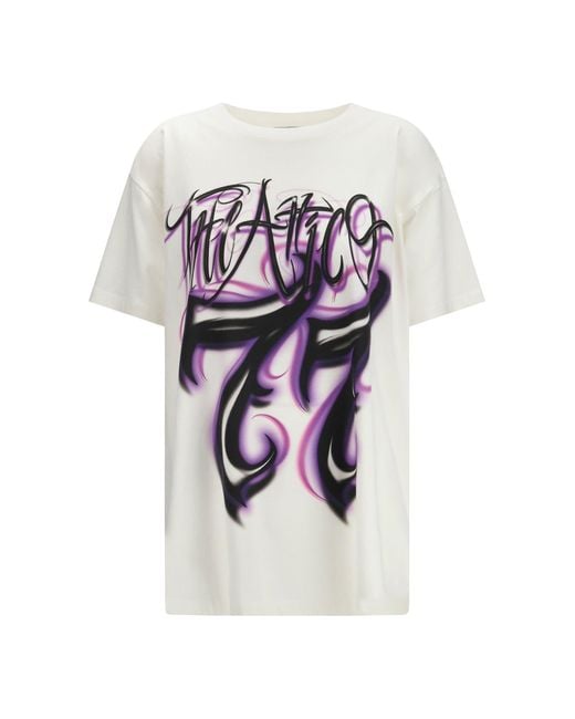 The Attico White Oversized Graphic Logo T-Shirt