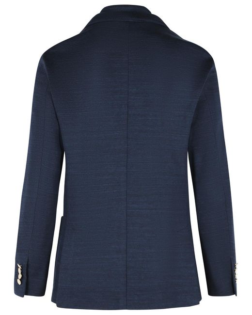 Eleventy Blue Dark Cotton Blend Blazer for men