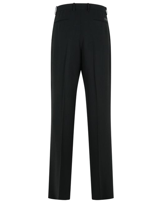 Versace Black Virgin Wool Blend Patalone
