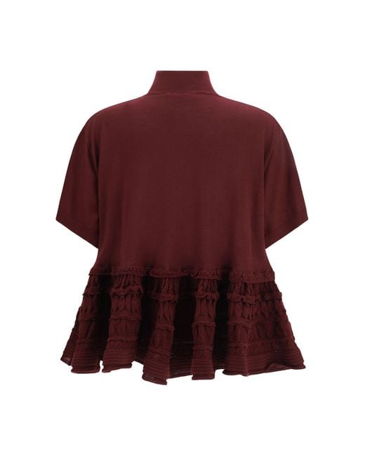 Alaïa Red Alaïa Virgin Wool T-Shirt
