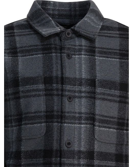 Vince Black Check Overshirt Jacket for men