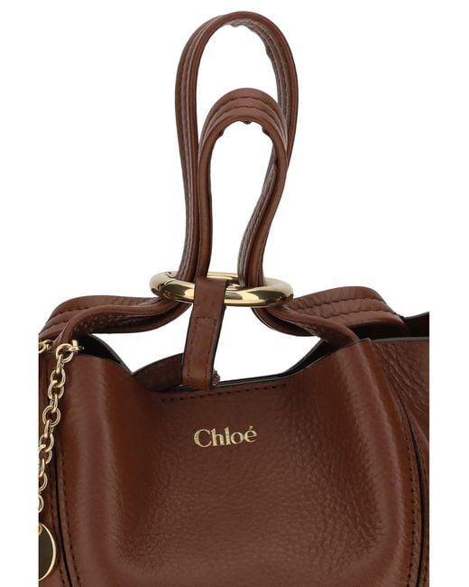 Chloé Brown Chloé Spin Shoulder Bag
