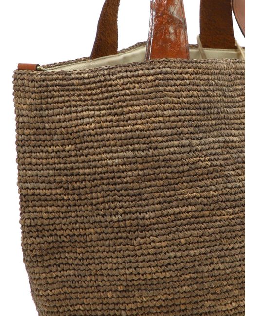 IBELIV Brown Mirozydark Tea Raffia Handbag