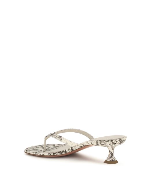 AMINA MUADDI White Snake-Print Juliette Thong Sandals