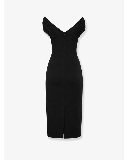 Dolce & Gabbana Black Fitted Organzino Crêpe Dress