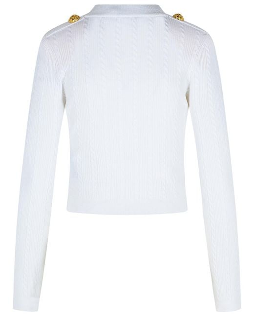 Balmain Blue Viscose Blend Cardigan