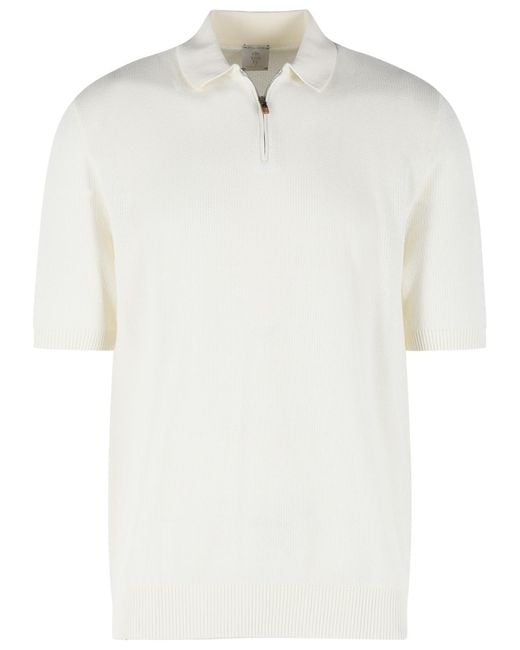 Eleventy White Ivory Cotton Polo Shirt for men