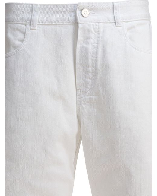 Alaïa White Low Waist Rounded Jeans