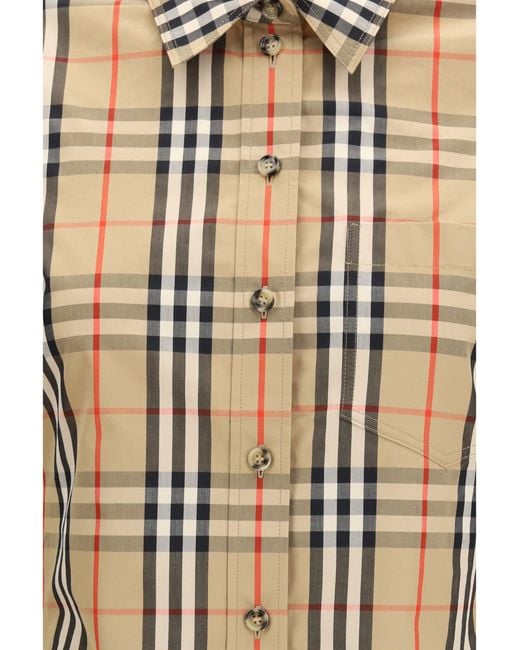 Burberry Metallic Stretch Cotton Check Shirt