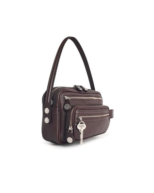 Acne Multicolor 'Camero' Chocolate Leather Bag
