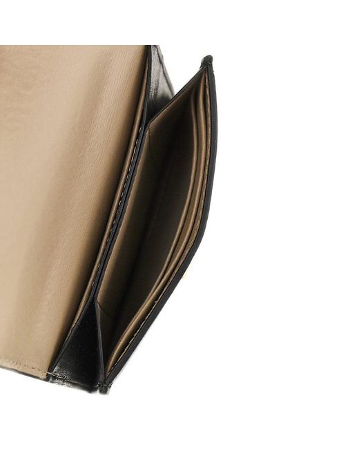 Totême Black Palmellata Leather 'T-Lock' Cardholder