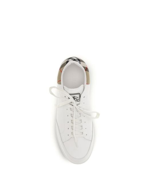 Burberry White Low-Top Sneakers for men