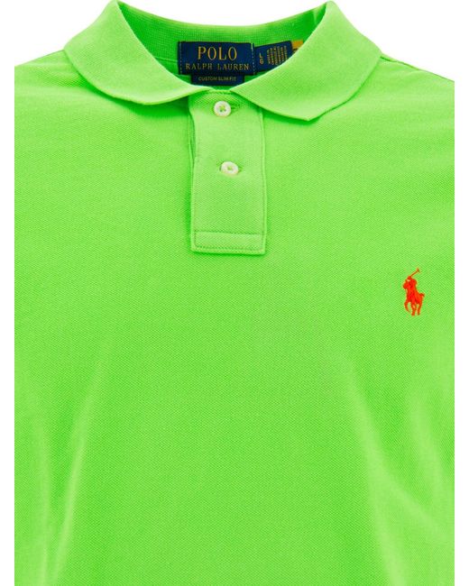 Polo Ralph Lauren Green Pique Polo Shirt for men