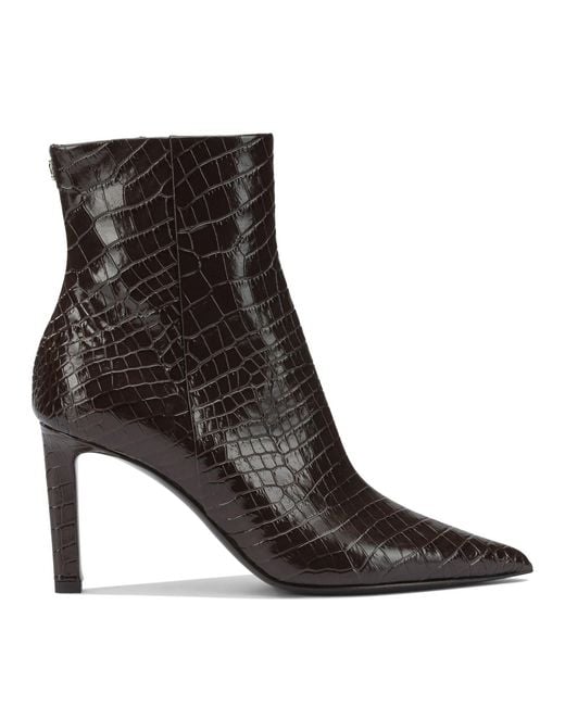 Jimmy Choo Black "Frankie" Zippered Ankle Boots 85Mm