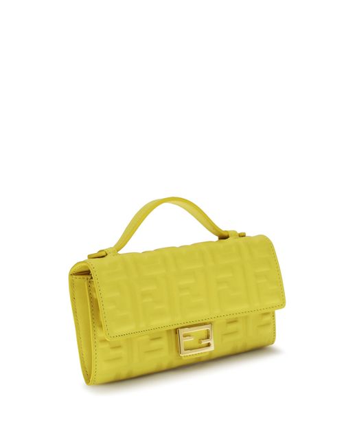 Fendi Yellow Baguette Chain Wallet Ginestra