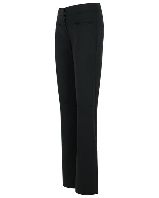 Courreges Black Tailored Wool Blend Pants With Adjustable Hem