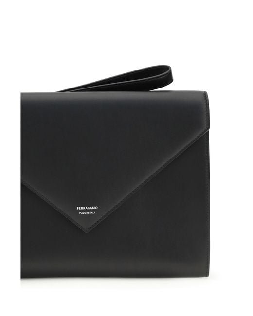 Ferragamo Black Florence Document Holder for men