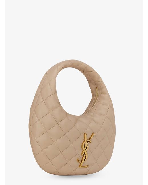 Saint Laurent Natural Icarino Leather Handbag