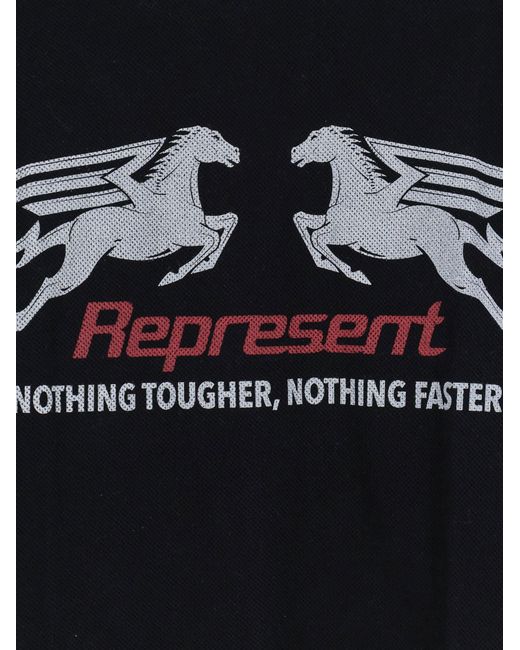 Represent Black Pegasus Cotton T-Shirt for men
