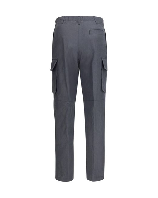 Lardini Blue Pants Linen-Cotton for men