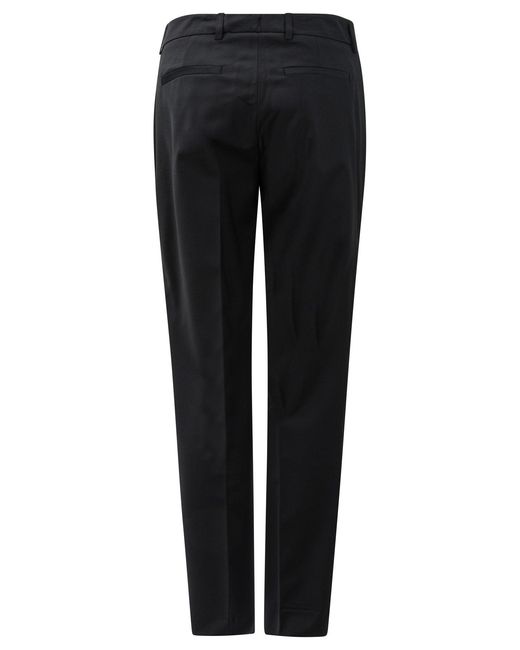 Semler Black Slim Fit Wool Pants for men