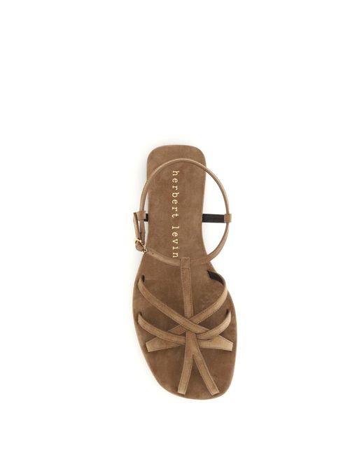 Herbert Levine White Leather Cage Sandals