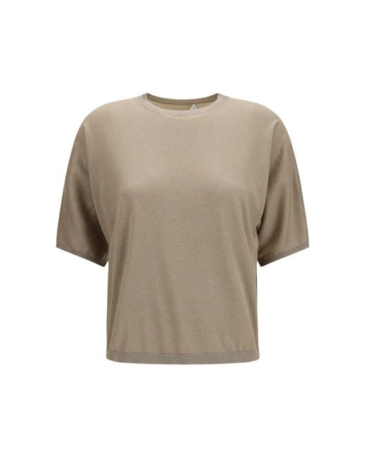 Women's Natural Short-Sleeve Cashmere And Silk Jumper