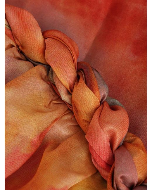 Zimmermann Red Bandeau Gown Luna Twist Silk