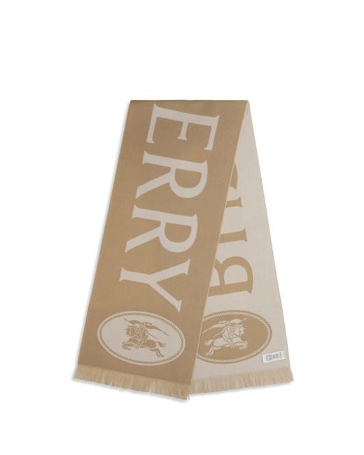 Burberry Natural Logo Wool Scarf for men