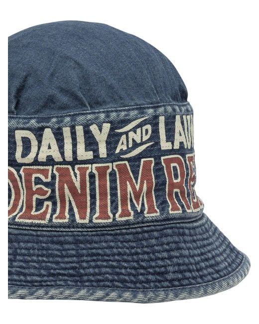 Kapital Blue "Laundry" Bucket Hat for men