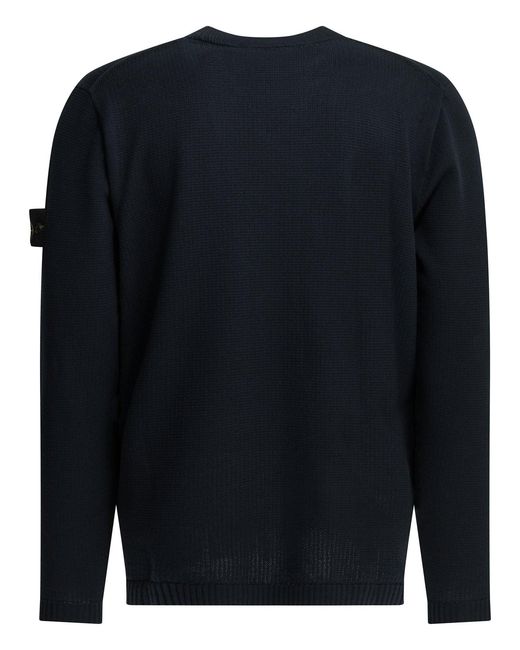 Stone Island Blue Crew-Neck Sweater for men