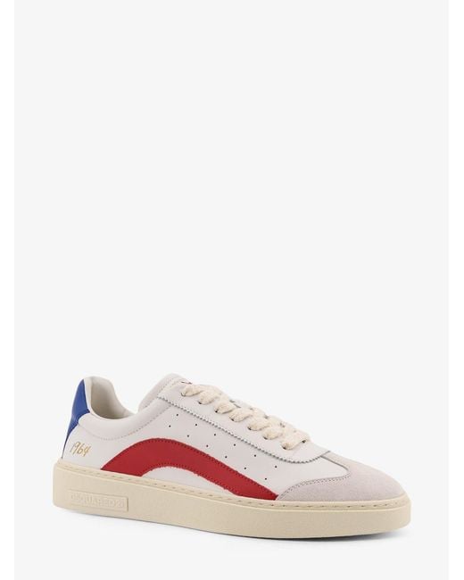 DSquared² Pink Rider Leather Low-Top Sneakers for men